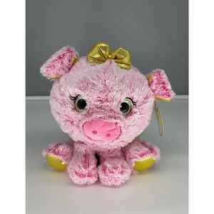 Hug Fun Pig Plush Stuffed Animal Toy Pink Gold Bow Tutu Dancer Pig NWT*
